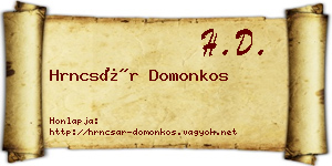 Hrncsár Domonkos névjegykártya